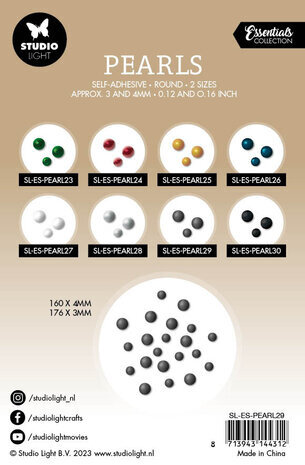 Studio Light Essentials Self-Adhesive Pearls Dark Silver (SL-ES-PEARL29)
