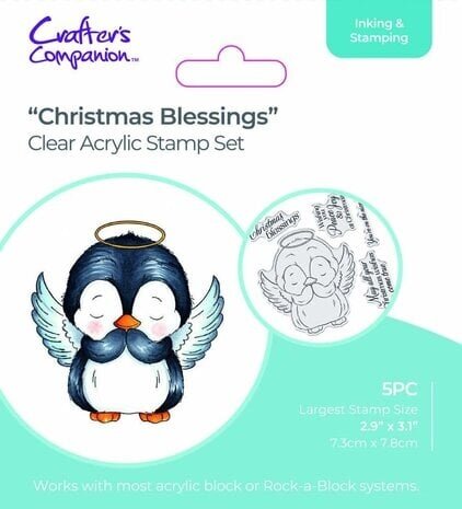 Crafter's Companion Cute Penguin Clear Stamps Christmas Blessings (CC-ST-CA-CBLE)
