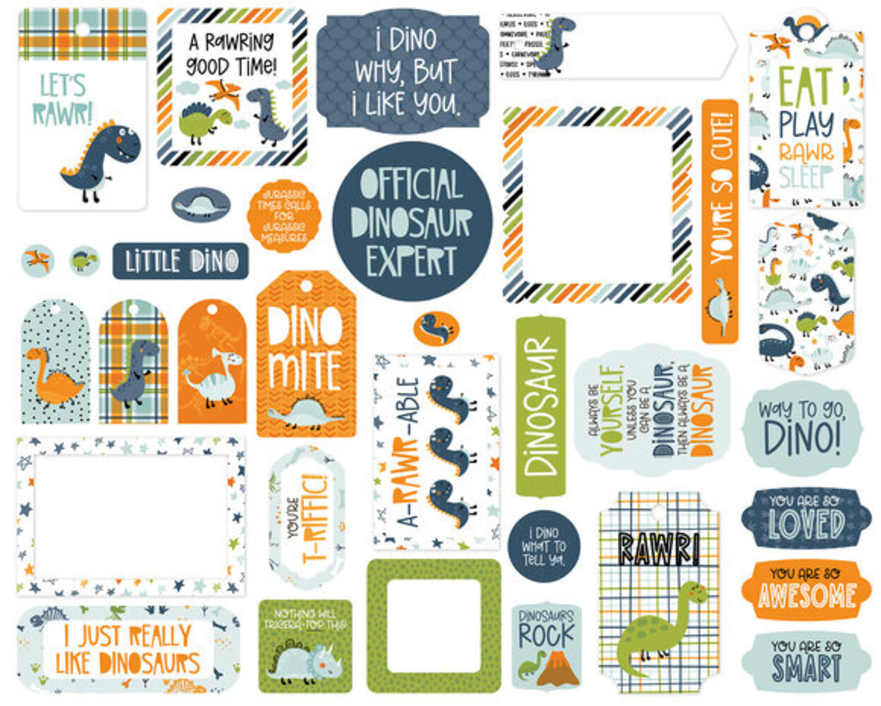 Echo Park Dino-Mite Ephemera Frames & Tags (DM321025) Echo Park Dino-Mite Ephemera Frames & Tags (DM321025)