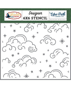 Echo Park Wizards And Company Swirly Clouds Stencil (WAC322033)* Echo Park Wizards And Company Swirly Clouds Stencil (WAC322033)*