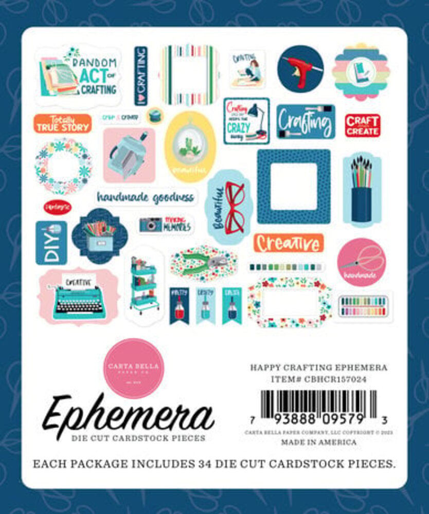 Carta Bella Happy Crafting Ephemera (CBHCR157024) Carta Bella Happy Crafting Ephemera (CBHCR157024)