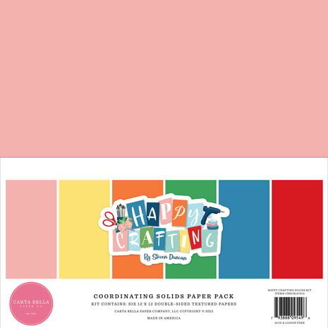 Carta Bella Happy Crafting 12x12 Inch Coordinating Solids Paper Pack (CBHCR157015) Carta Bella Happy Crafting 12x12 Inch Coordinating Solids Paper Pack (CBHCR157015)