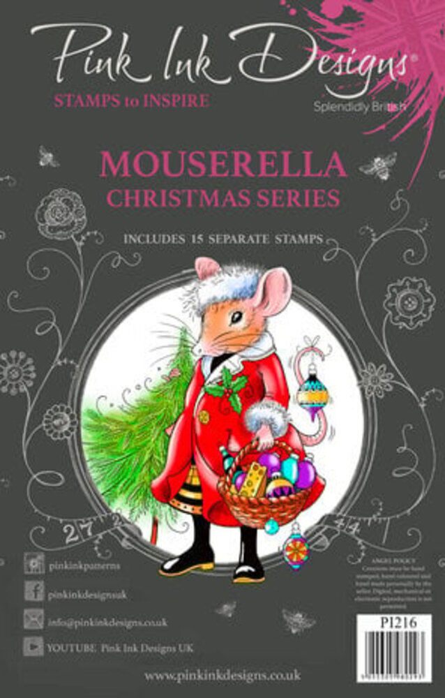 Pink Ink Designs Christmas Series Mouserella A5 Clear Stamps (PI216) Pink Ink Designs Christmas Series Mouserella A5 Clear Stamps (PI216)