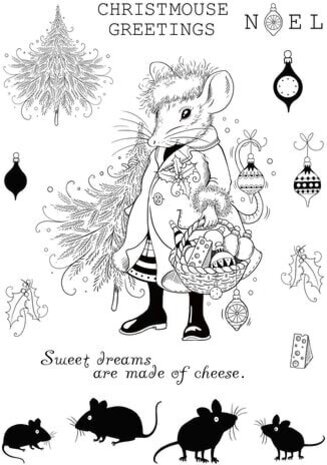 Pink Ink Designs Christmas Series Mouserella A5 Clear Stamps (PI216) Pink Ink Designs Christmas Series Mouserella A5 Clear Stamps (PI216)