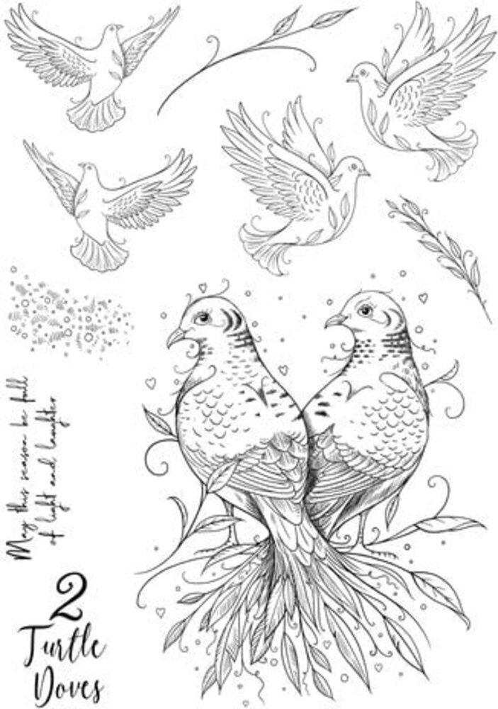 Pink Ink Designs Christmas Series Two Turtle Doves A5 Clear Stamps (PI218) Pink Ink Designs Christmas Series Two Turtle Doves A5 Clear Stamps (PI218)