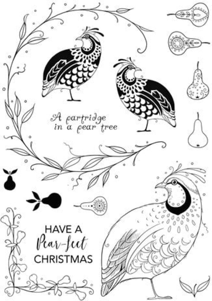 Pink Ink Designs Christmas Series Partridge In A Pear Tree A5 Clear Stamps (PI219) Pink Ink Designs Christmas Series Partridge In A Pear Tree A5 Clear Stamps (PI219)