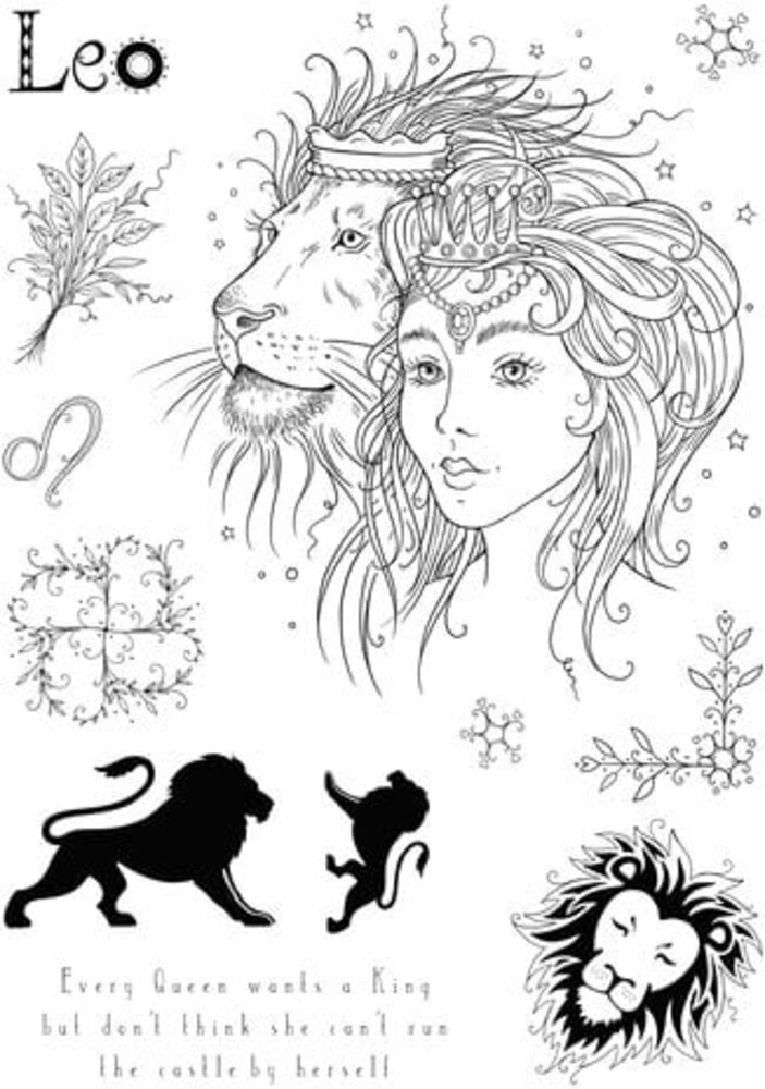 Pink Ink Designs Astrology Series Leo "The Bold One" A5 Clear Stamps (PI225)