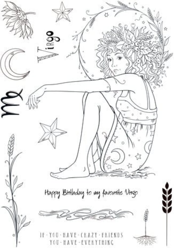 Pink Ink Designs Astrology Series Virgo "Kindness" A5 Clear Stamps (PI231) Pink Ink Designs Astrology Series Virgo "Kindness" A5 Clear Stamps (PI231)