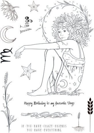 Pink Ink Designs Astrology Series Virgo "Kindness" A5 Clear Stamps (PI231) Pink Ink Designs Astrology Series Virgo "Kindness" A5 Clear Stamps (PI231)
