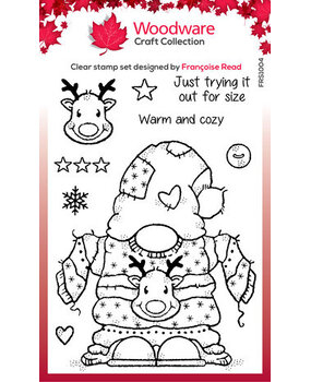 Woodware Cozy Gnome Jumper Clear Stamps (FRS1004)