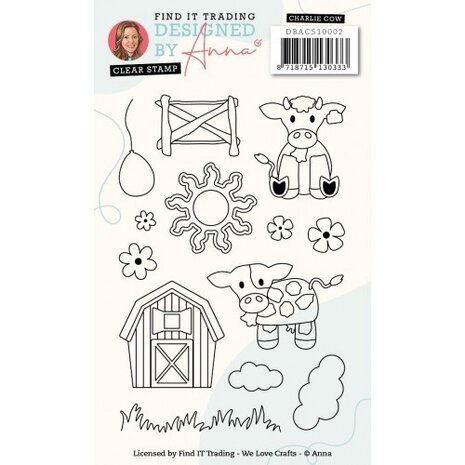 Designed by Anna Mix and Match Clear Stamps Charlie Cow (DBACS10002)