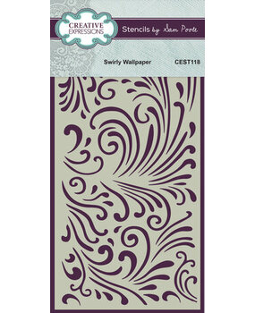 Creative Expressions Swirly Wallpaper 4x8 Inch Stencil (CEST118) Creative Expressions Swirly Wallpaper 4x8 Inch Stencil (CEST118)