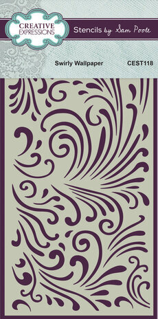 Creative Expressions Swirly Wallpaper 4x8 Inch Stencil (CEST118) Creative Expressions Swirly Wallpaper 4x8 Inch Stencil (CEST118)