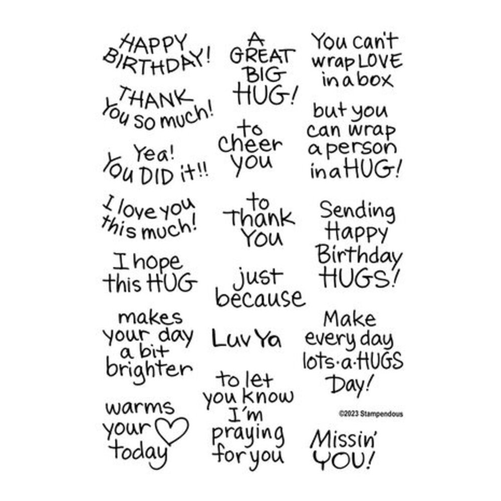 Stampendous! Hugs Sentiments Clear Stamps (STP-203) Stampendous! Hugs Sentiments Clear Stamps (STP-203)