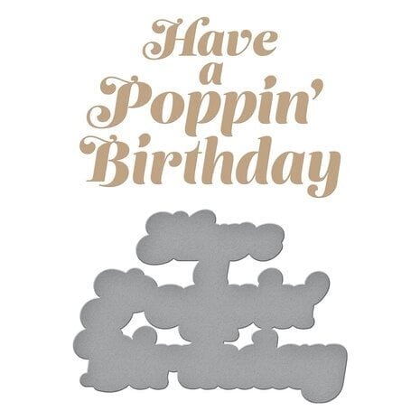 Spellbinders Glimmering Poppin' Birthday Hot Foil Plate & Die Set (GLP-384)