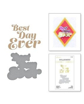 Spellbinders Glimmering Best Day Hot Foil Plate & Die Set (GLP-385) Spellbinders Glimmering Best Day Hot Foil Plate & Die Set (GLP-385)