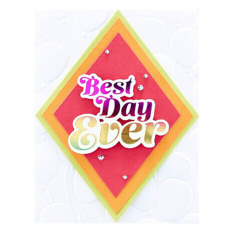 Spellbinders Glimmering Best Day Hot Foil Plate & Die Set (GLP-385) Spellbinders Glimmering Best Day Hot Foil Plate & Die Set (GLP-385)