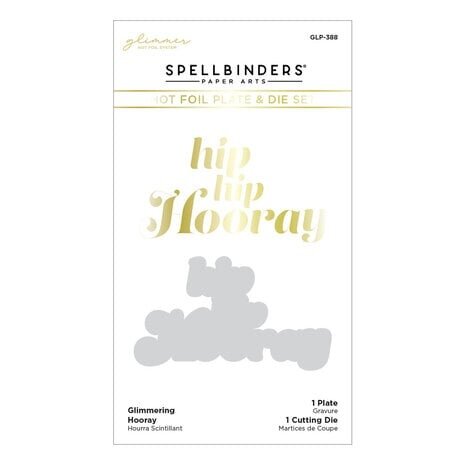 Spellbinders Glimmering Hooray Hot Foil Plate & Die Set (GLP-388) Spellbinders Glimmering Hooray Hot Foil Plate & Die Set (GLP-388)