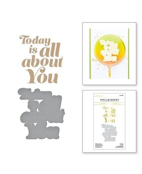 Spellbinders Glimmering All About You Hot Foil Plate & Die Set (GLP-389) Spellbinders Glimmering All About You Hot Foil Plate & Die Set (GLP-389)