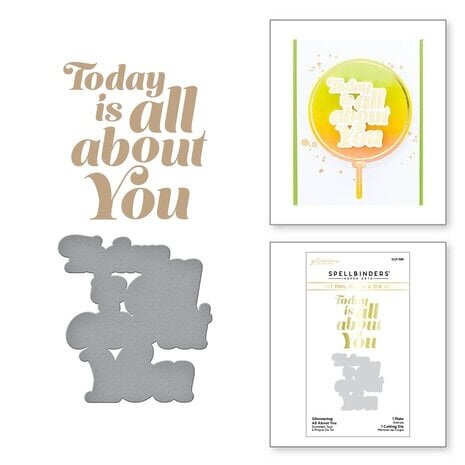 Spellbinders Glimmering All About You Hot Foil Plate & Die Set (GLP-389) Spellbinders Glimmering All About You Hot Foil Plate & Die Set (GLP-389)