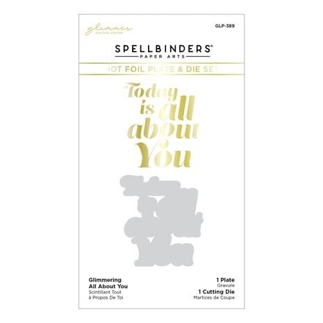 Spellbinders Glimmering All About You Hot Foil Plate & Die Set (GLP-389) Spellbinders Glimmering All About You Hot Foil Plate & Die Set (GLP-389)