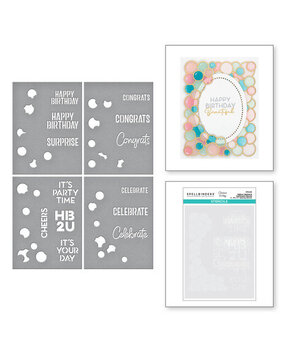 Spellbinders It's My Party Balloon Garland & Sentiments Stencil (STN-061) Spellbinders It's My Party Balloon Garland & Sentiments Stencil (STN-061)