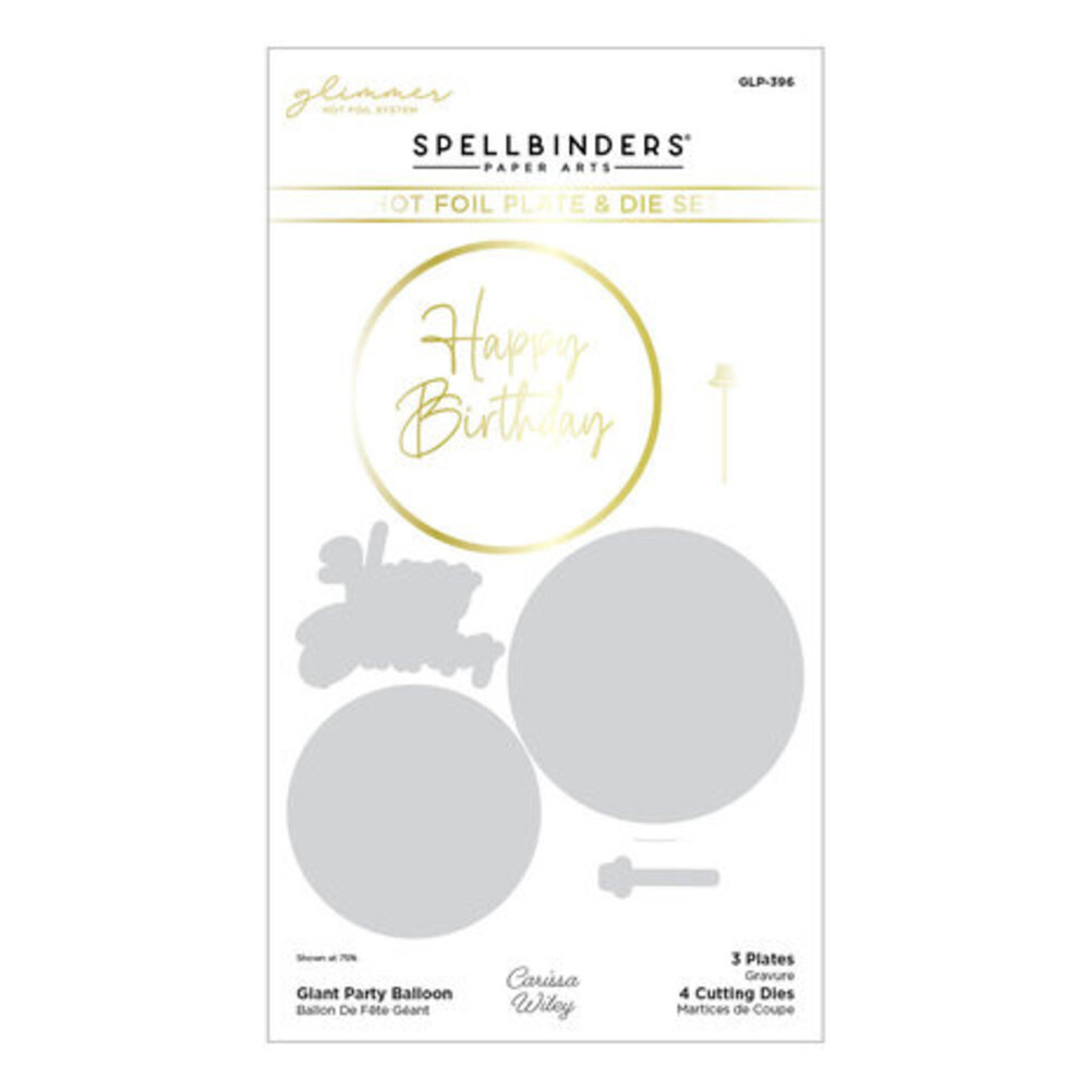 Spellbinders It's My Party Giant Party Balloon Glimmer Hot Foil Plate & Die Set (GLP-396)