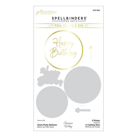 Spellbinders It's My Party Giant Party Balloon Glimmer Hot Foil Plate & Die Set (GLP-396)