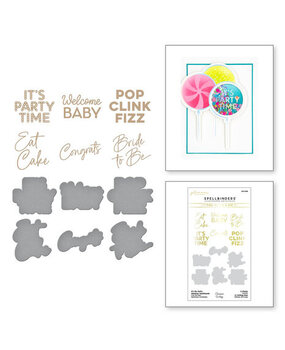 Spellbinders It's My Party Glimmer Sentiments Hot Foil Plate & Die Set (GLP-398) Spellbinders It's My Party Glimmer Sentiments Hot Foil Plate & Die Set (GLP-398)