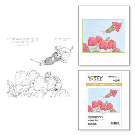 Spellbinders House-Mouse Designs Popping By Cling Rubber Stamp (RSC-004) Spellbinders House-Mouse Designs Popping By Cling Rubber Stamp (RSC-004)
