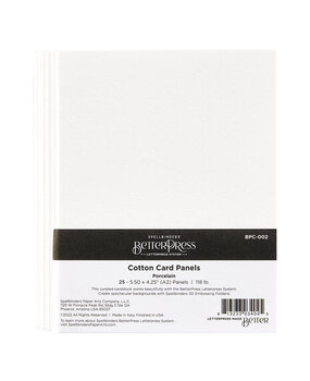 Spellbinders BetterPress Cotton Card Panels 4.25x5.5 Inch Porcelain (BPC-002)