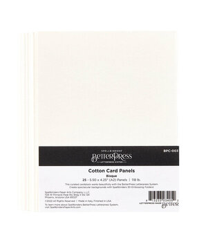 Spellbinders BetterPress Cotton Card Panels 4.25x5.5 Inch Bisque (BPC-003) Spellbinders BetterPress Cotton Card Panels 4.25x5.5 Inch Bisque (BPC-003)