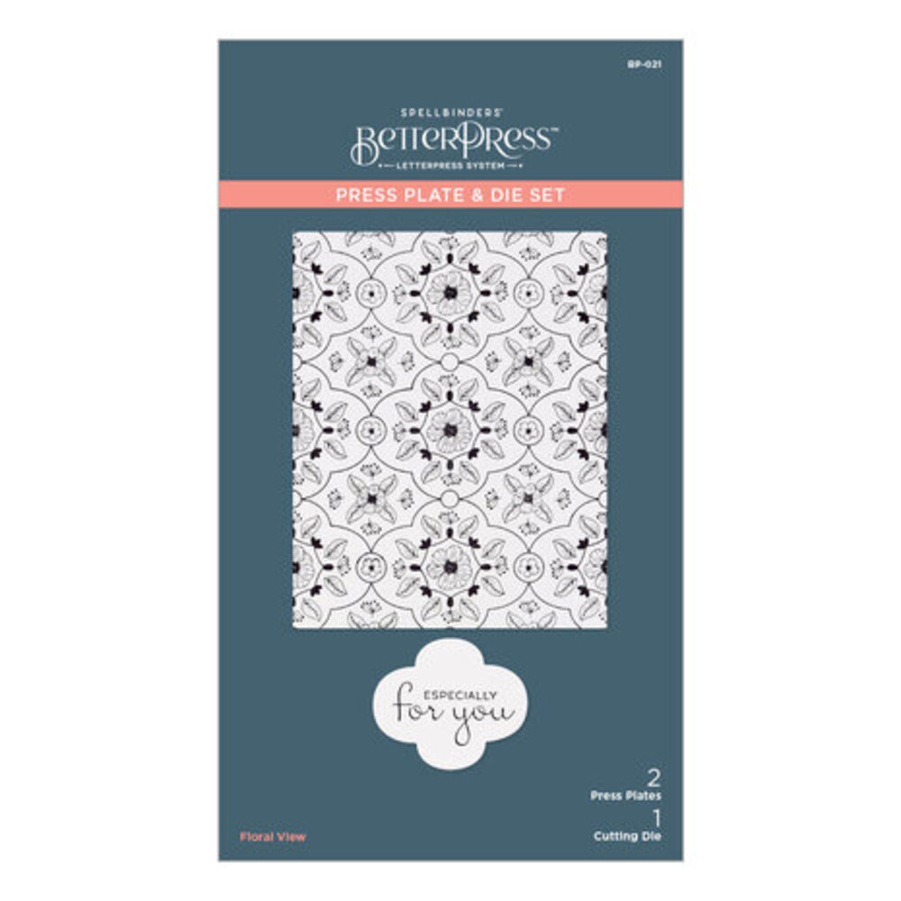 Spellbinders Floral View Press Plate & Die Set (BP-021) Spellbinders Floral View Press Plate & Die Set (BP-021)