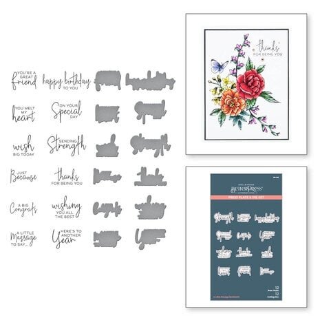 Spellbinders A Little Message Sentiments Press Plate & Die Set (BP-026)