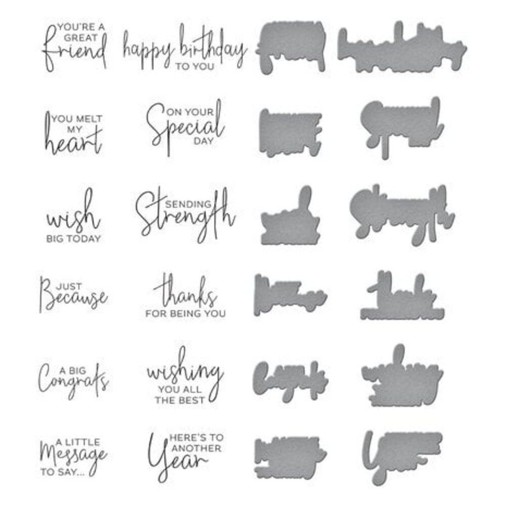 Spellbinders A Little Message Sentiments Press Plate & Die Set (BP-026)