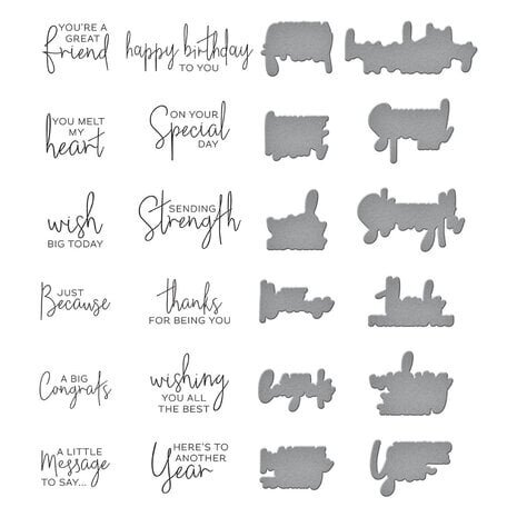 Spellbinders A Little Message Sentiments Press Plate & Die Set (BP-026)
