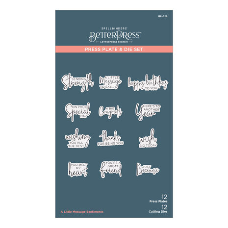 Spellbinders A Little Message Sentiments Press Plate & Die Set (BP-026)