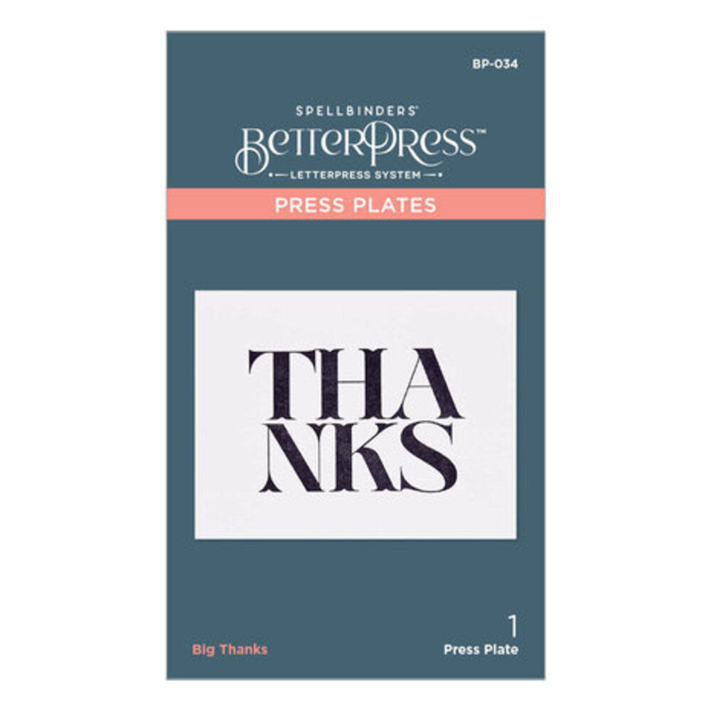 Spellbinders Big Thanks Press Plate (BP-034) Spellbinders Big Thanks Press Plate (BP-034)