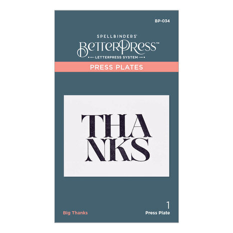 Spellbinders Big Thanks Press Plate (BP-034) Spellbinders Big Thanks Press Plate (BP-034)