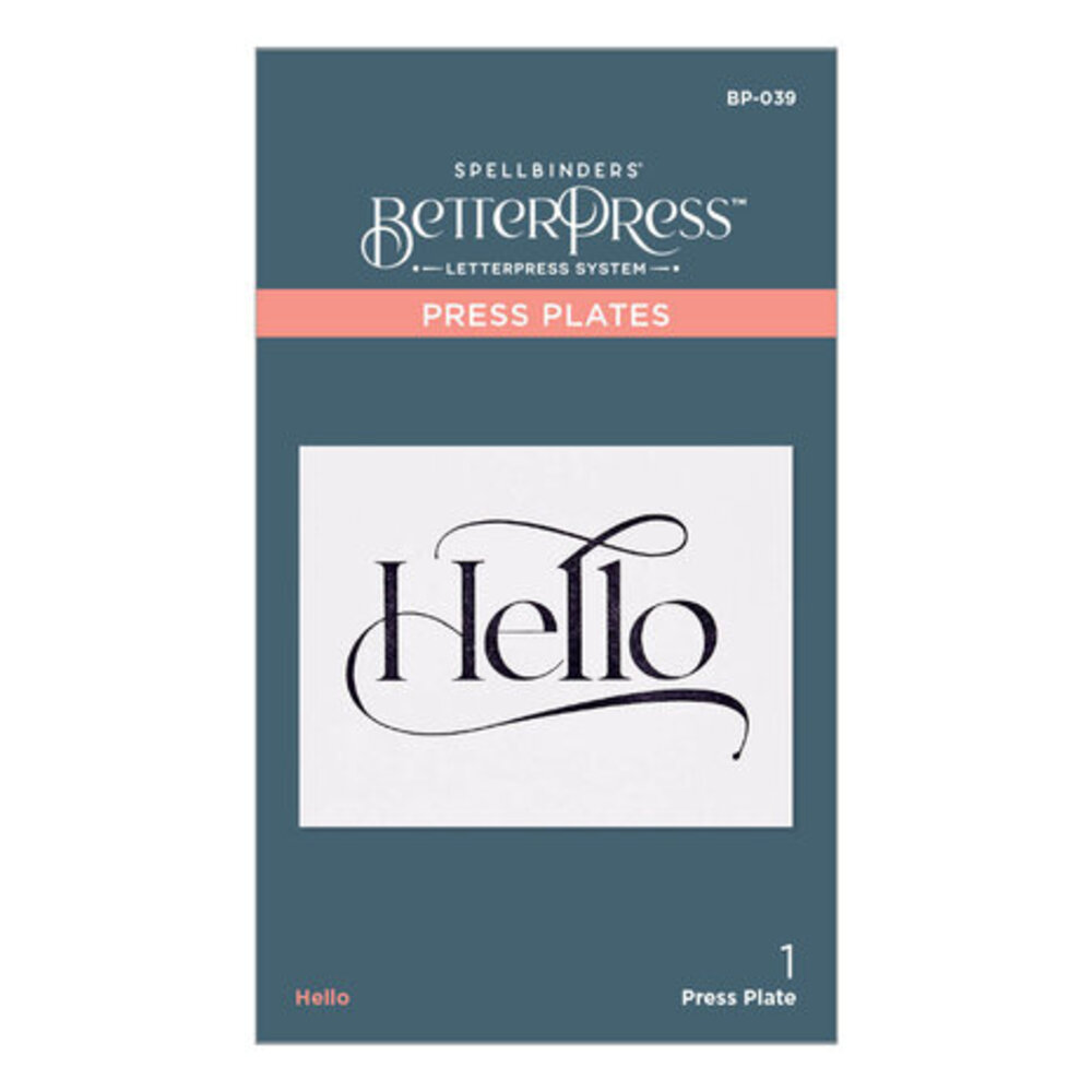 Spellbinders Hello Press Plate (BP-039) Spellbinders Hello Press Plate (BP-039)