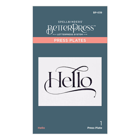 Spellbinders Hello Press Plate (BP-039) Spellbinders Hello Press Plate (BP-039)