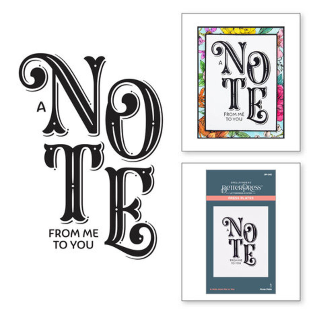 Spellbinders A Note from Me to You Press Plate (BP-040) Spellbinders A Note from Me to You Press Plate (BP-040)