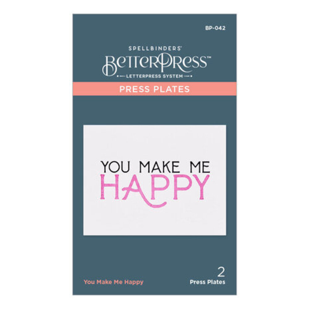 Spellbinders You Make Me Happy Press Plate (BP-042) Spellbinders You Make Me Happy Press Plate (BP-042)