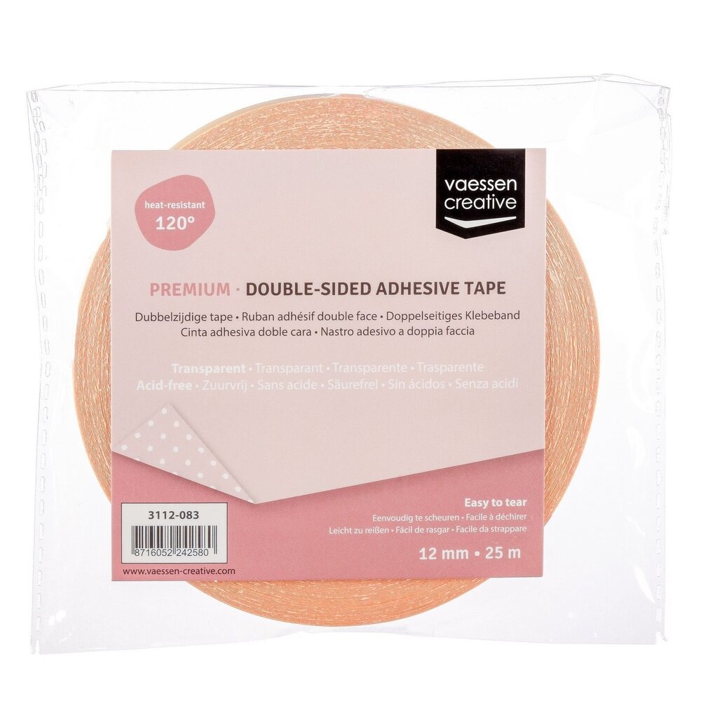 Vaessen Creative Premium Double Sided Adhesive Tape 12mm (3112-083) Vaessen Creative Premium Double Sided Adhesive Tape 12mm (3112-083)