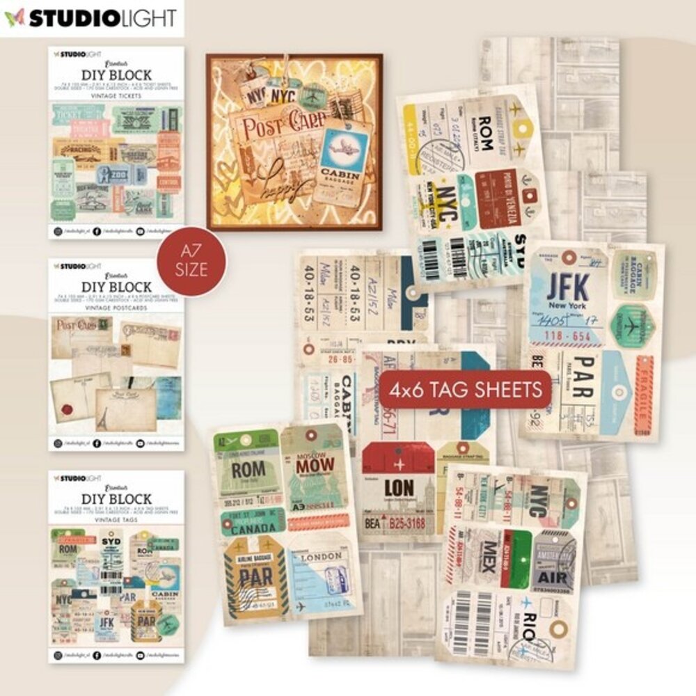 Studio Light Essentials Mini DIY Block Vintage Postcards (SL-ES-MC02)