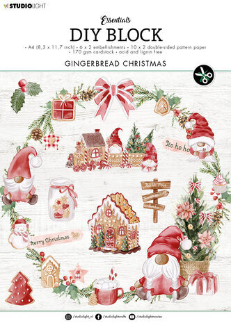 Studio Light Gingerbread Christmas A4 DIY Block (SL-ES-DCB49) Studio Light Gingerbread Christmas A4 DIY Block (SL-ES-DCB49)