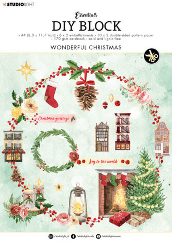 Studio Light Wonderful Christmas A4 DIY Block (SL-ES-DCB51)