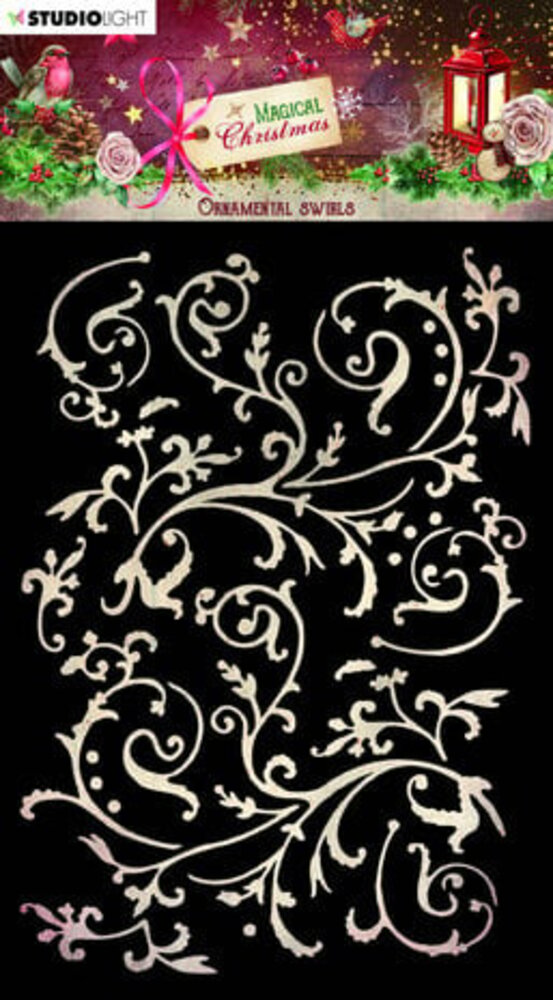 Studio Light Magical Christmas Masking Stencil Ornamental Swirls (SL-MC-MASK227)