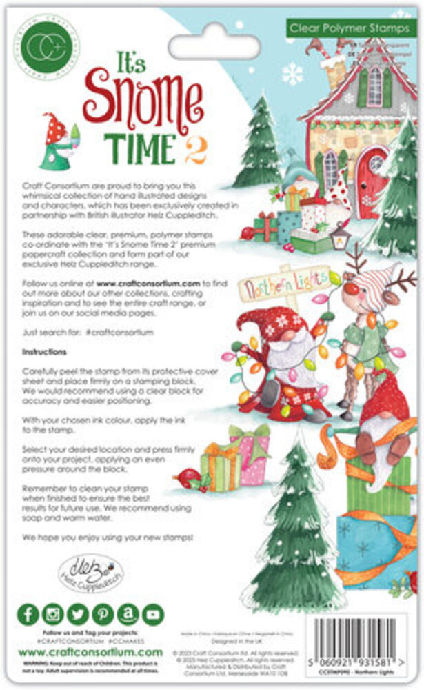 Craft Consortium It's Snome Time 2 Clear Stamps Northern Lights (CCSTMP090) Craft Consortium It's Snome Time 2 Clear Stamps Northern Lights (CCSTMP090)