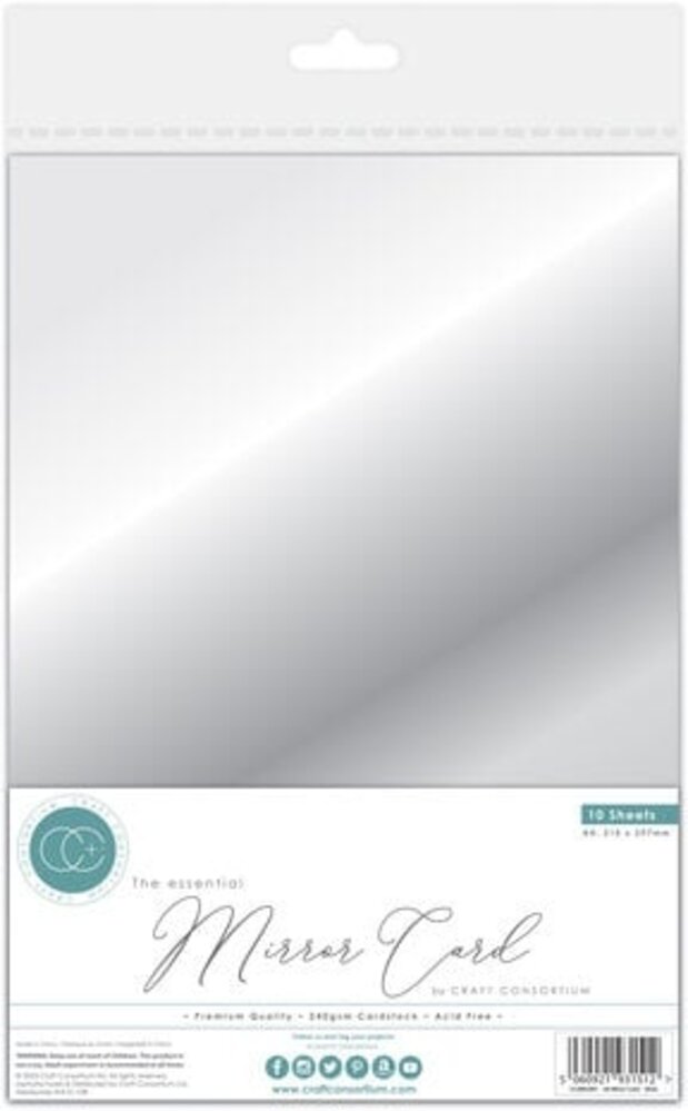 Craft Consortium The Essential Mirror Card A4 Silver (CCEMC001)